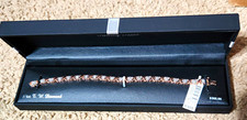 925 Sterling Silver Rose Gold Plated Diamond Tennis Bracelet 1/4 CTW Box
