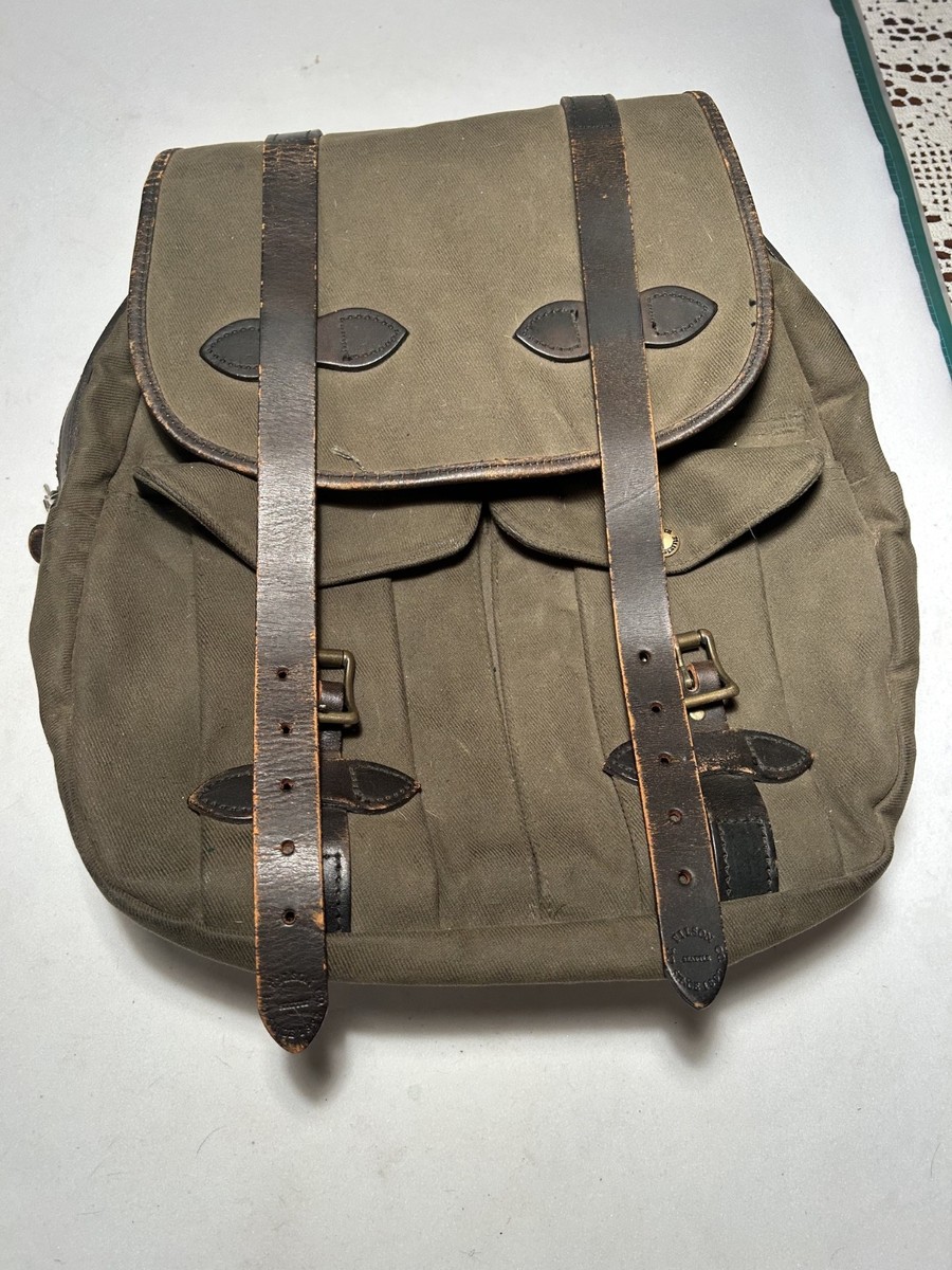 Filson Rucksack, Rugged Twill/Bridle Leather, Otter Green, Excellent Condition ? Filson USA Rucksack Backpack Bag Rugged Twill Otter Green  main image 3