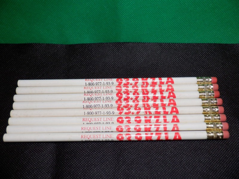 VINTAGE PENCILS ~ 93.9 KZLA SOUTHERN CALIFORNIA'S COUNTRY ~ 8 NEVER USED PENCILS