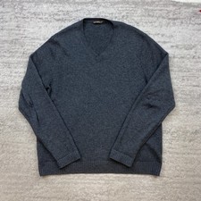 J Mclaughlin Cashmere Sweater Medium Gray Outdoors Casual Preppy Trekker Mens