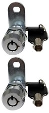 2 PCS 11/8 Inch 90 Degree Tubular Cam Lock Keyed Alike RV Storage Chrome