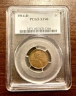 1914-D Lincoln Wheat Cent Penny PCGS XF40 1c