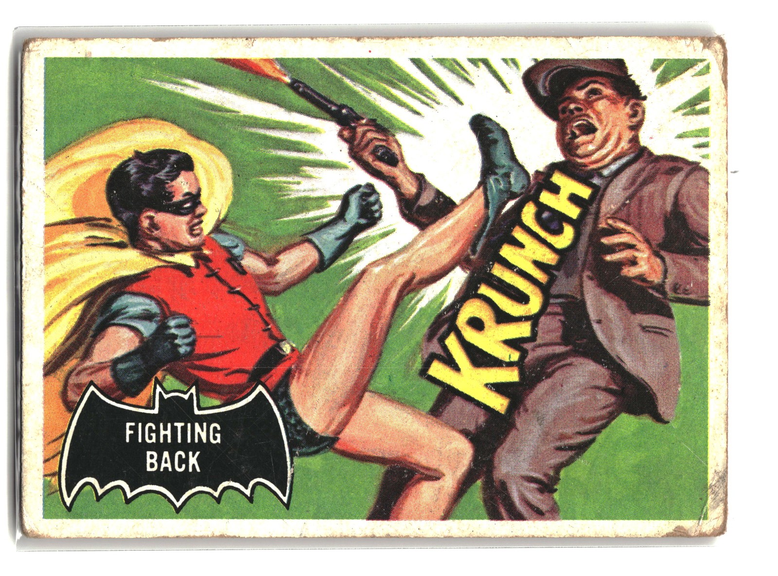 1966 Topps Batman (Black Bat Logo) #30 Fighting Back