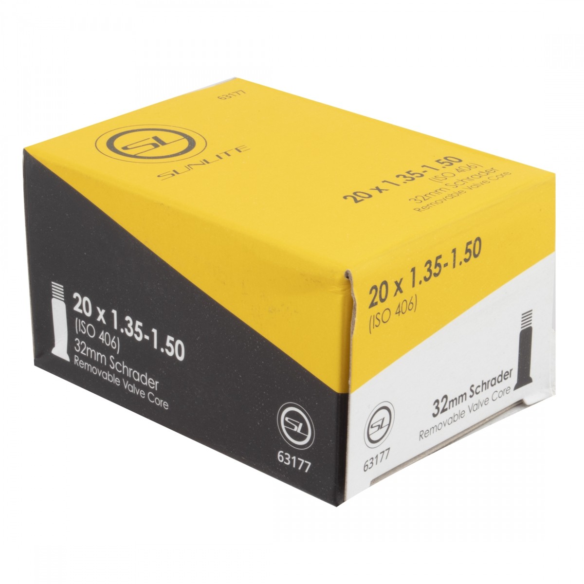 Клапан Sunlite Schrader 20x1.35-1.50 (406x37) со штоком 32 мм для велосипедных трубок