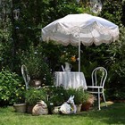 LAGarden 6Ft Fringe Umbrella 8 Ribs Push Button Tilt Outdoor Patio Beach Purple — photo 3