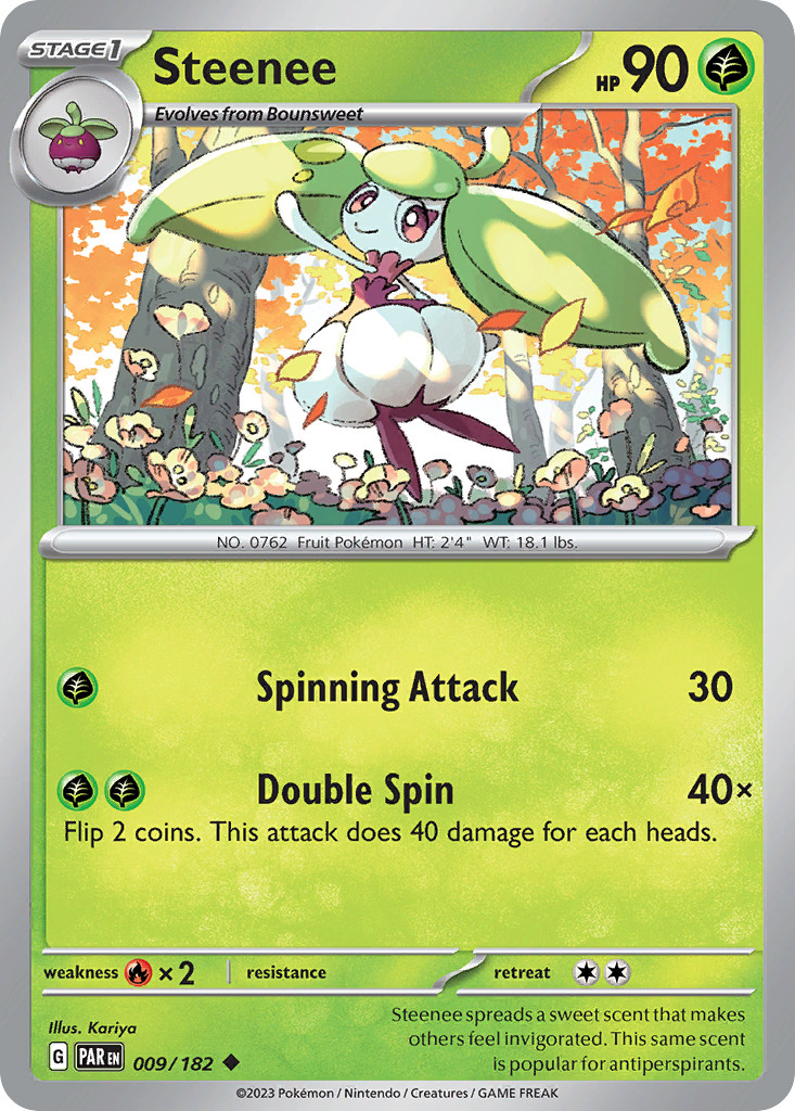 Steenee 9/182 Uncommon | Paradox Rift | Pokemon Card