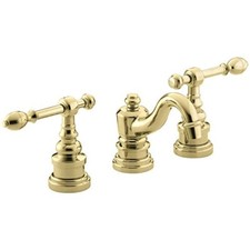 KOHLER K-6811-4-PB IV Georges Brass Widespread Lavatory Faucet, Polished BRASS