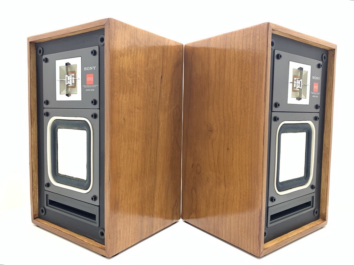 SONY APM 500 Speaker 2 Way System 50 Watts Vintage NEW WOOD