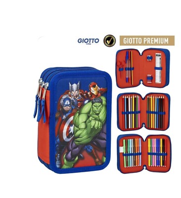 Avengers Mäppchen 3 fach Federmappe Federtasche (gefüllt) 42 tlg. Marvel
