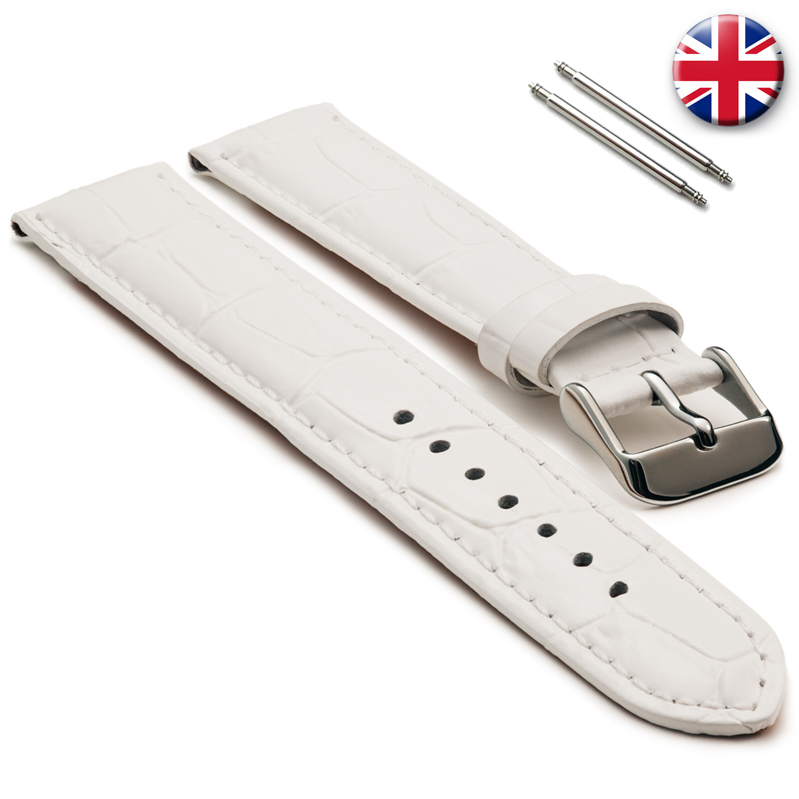 Men's Genuine Shiny Croco Padded Leather Watch Straps eBay