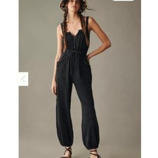 NWT Daily Practice by Anthropologie Black The Mayotte Jumpsuit Size XS BOHO