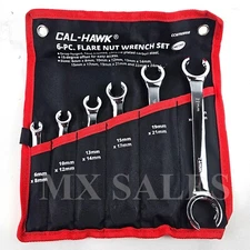 6pc FLARE NUT WRENCH SET METRIC - hand tool tools flare nut wrenches standard