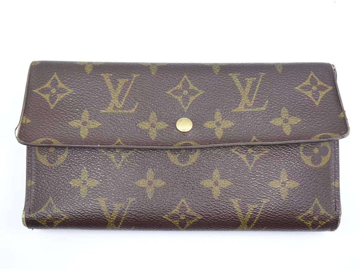 AUTHENTIC VINTAGE 1970S 1980S LOUIS VUITTON MADE IN FRANCE MENS SLIM  LEATHER MONOGRAM WALLET #4908