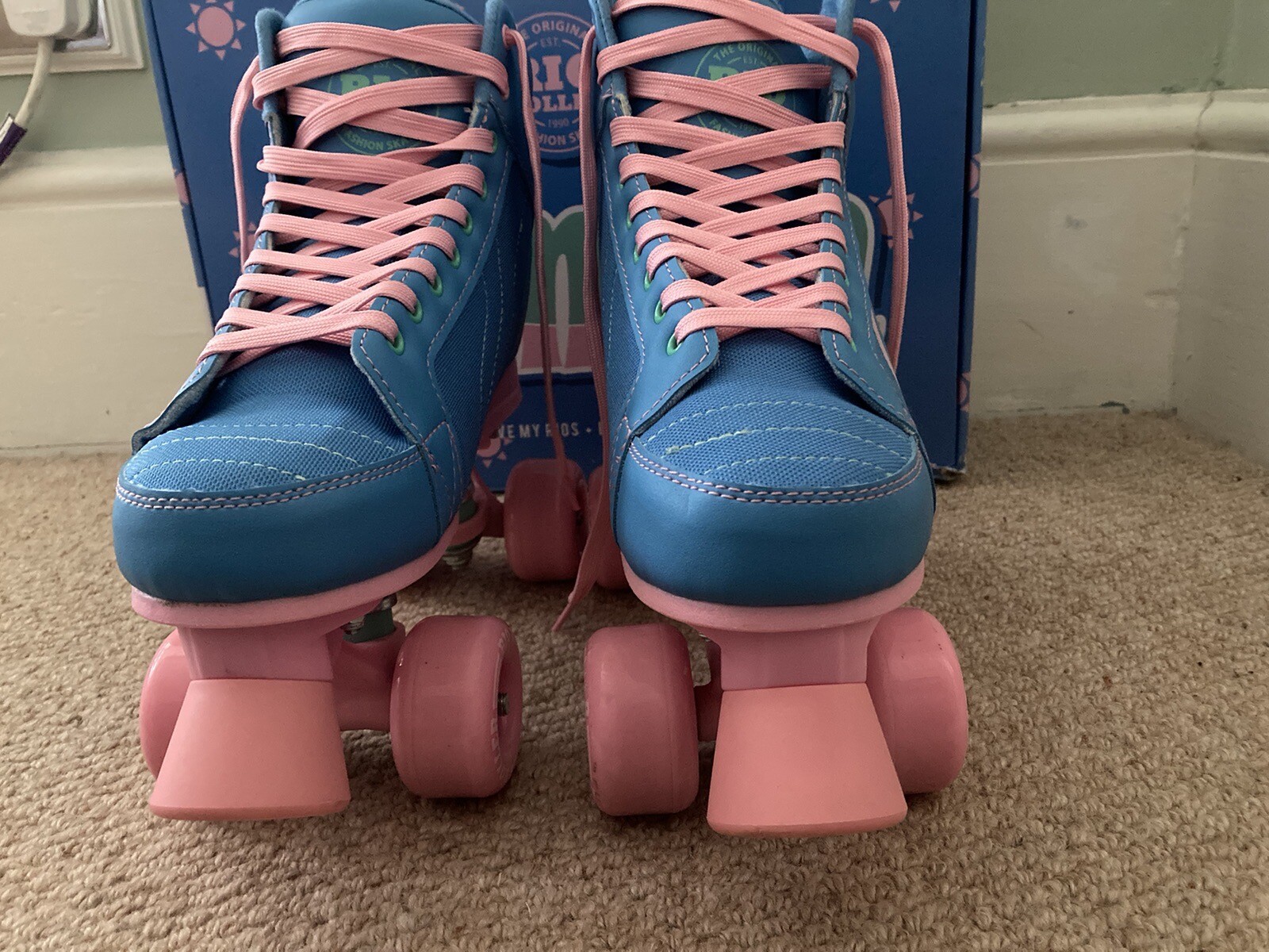 Rio Roller Lumina Blue/Pink Quad Skates, Size 5 eBay