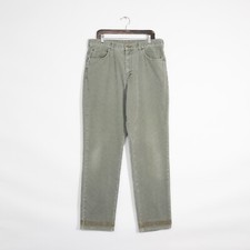 Vintage 90s LL Bean Corduroy Pants 35x34 - Green Straight Leg Distressed USA