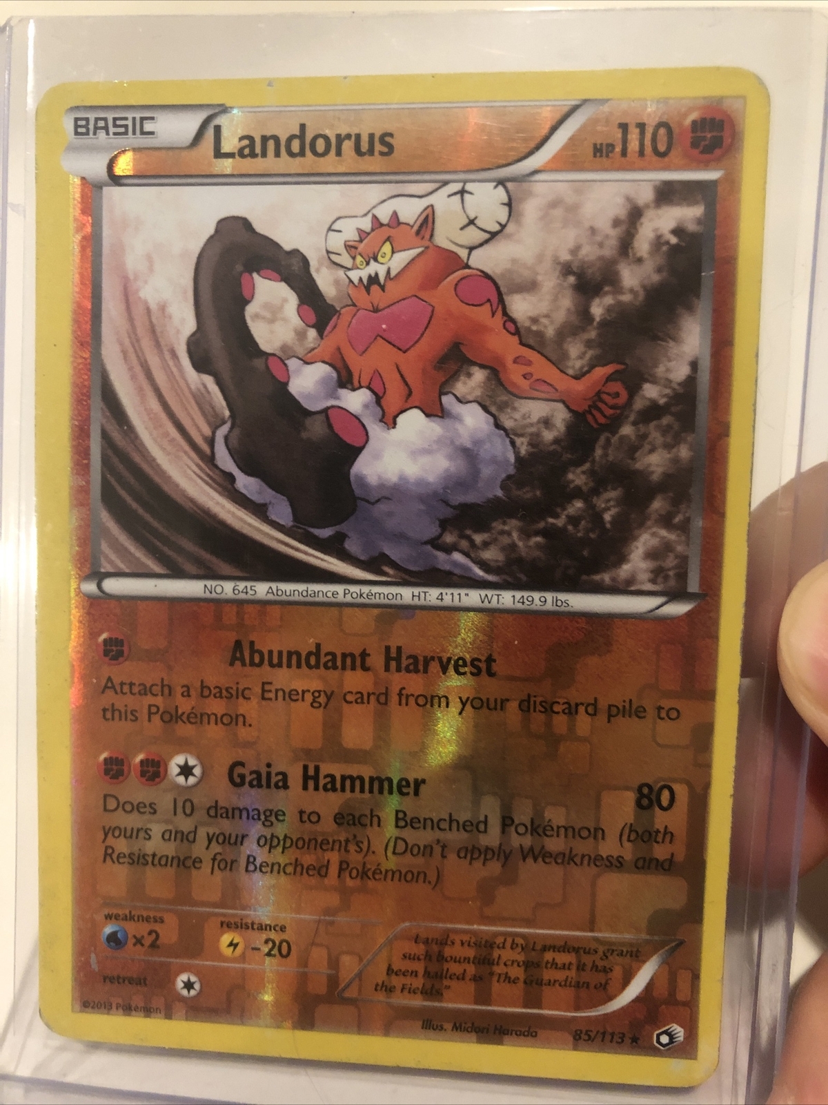 Landorus - 85/113 - Holo Rare Reverse Holo Near Mint Legendary Treasures 2B3 LP