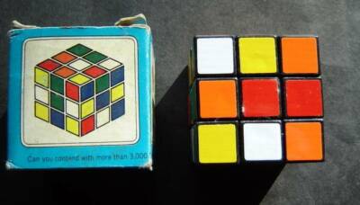 Wonderful Puzzler Rubiks Cube in Box Taiwan 2'' Across