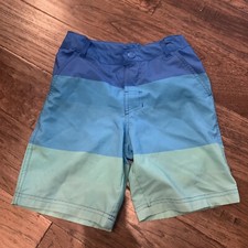 Art Class Target Blue Striped Swim Suit Bottoms Shorts Boys size 8 Adjustable
