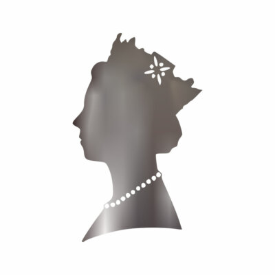 Queen Platinum Jubilee Profil Bügelbild Siebdruck Krone Transfers für Stoffe