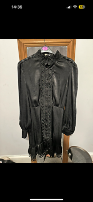 satin shirt dress missguided MISSGUIDED Elegant Wrap Front Mini Shirt Dress Long Sleeve Collared Neckline Business Office Professional Asymmetric Formal Interview Workwear