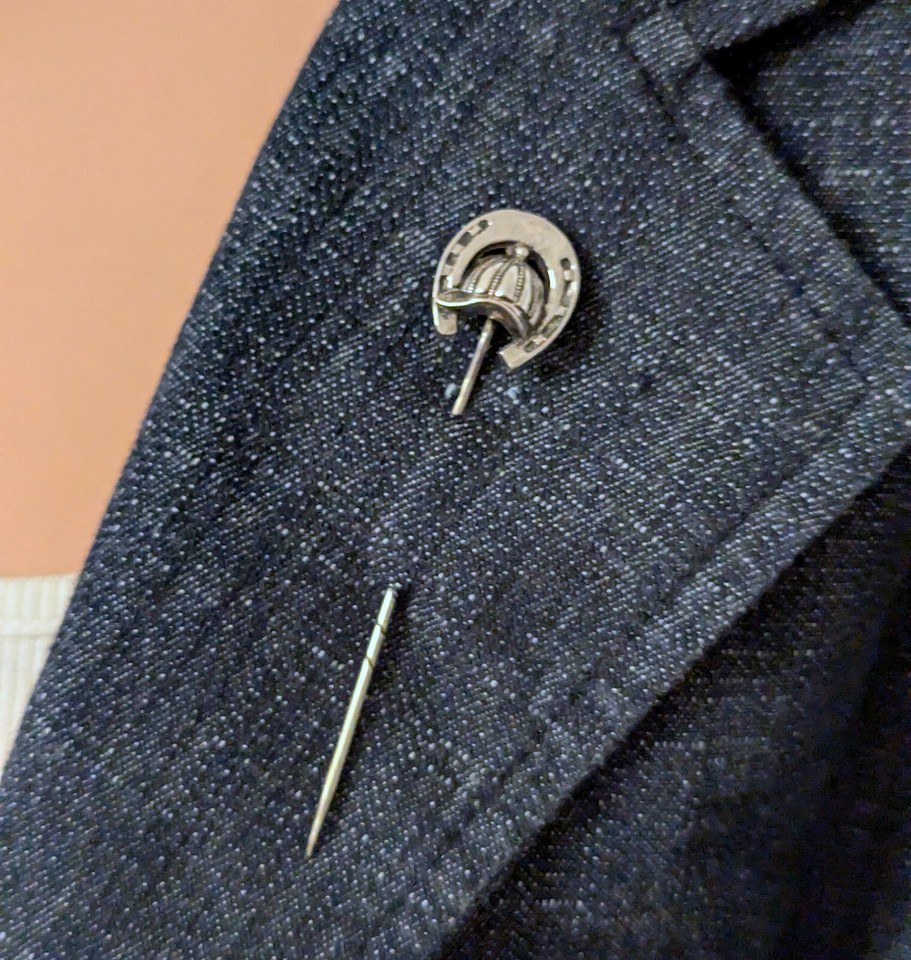 Antique Silver Horseshoe Riding Hat Stick Pin - Lapel Pin- Equestrian ...