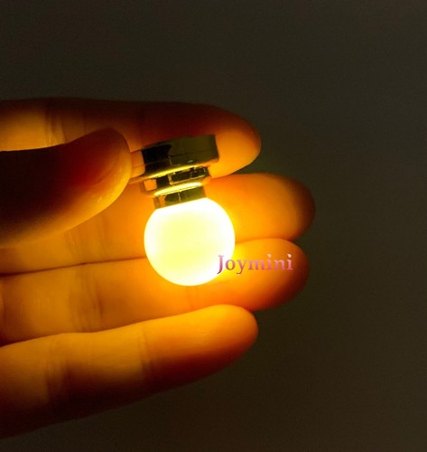 1/12 Dollhouse Miniature White Globe Shade Hanging Ceiling LED Light Chandelier - Picture 7 of 11