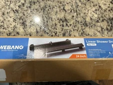 WEBANG 24 Inch Rectangular Linear Shower Floor Drain BLACK