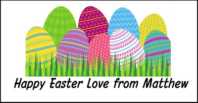 48 Frohe Ostern Hasen Eier personalisierte Aufkleber Etiketten Partytüten süße Zapfen