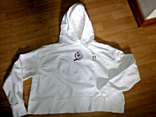 Tommy Hilfiger Icons White/Ivory Oversized Cropped Hoodie - Sz Small - Worn Once
