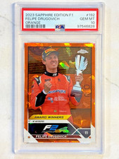 2023 Topps Chrome Sapphire Formula 1 F1 #192 Felipe Drugovich Orange /25 PSA 10