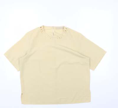 Daxon Damen beige Polyestermischung T-Shirt Größe 16