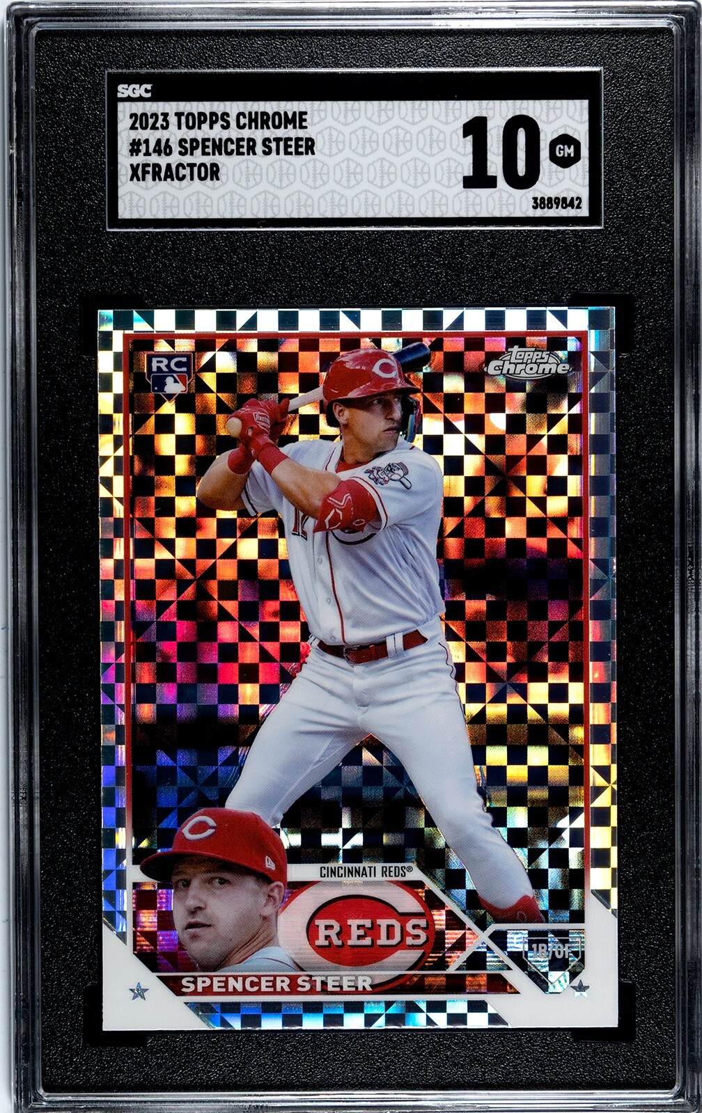 2023 Topps Chrome - Spencer Steer #146 XFractor SGC 10 Reds