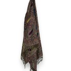 Paisley Damask Print Rectangle Scarf Womens Multicolored Fringe Casual Fall Boho — photo 3