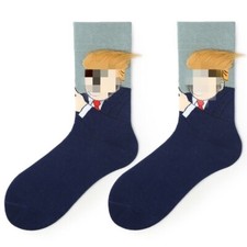 Trendy Custom Trump Cartoon Logo Cotton Socks