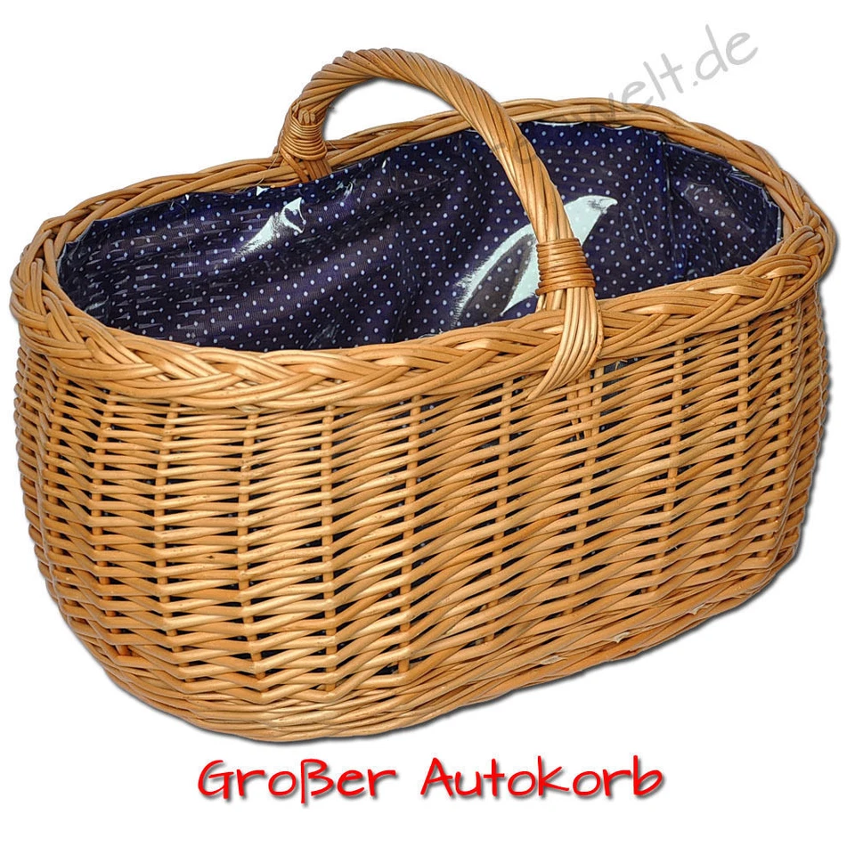 Einkaufskorb Weidenkorb Präsentkorb Autokorb Korb Stoff Einlage Auswahl Weide  - Bild 2 von 4