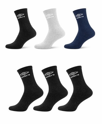 Umbro Herren Sportsocken 3 Paar Tennissocken Frottee Schwarz Grau Blau