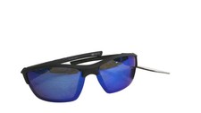 Foster Grant All Terrain Sunglasses Mens Black Blue Polarized Wrap Mirrored