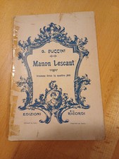 Manon Lescaut Di Puccini Copyright 1893 By Ricordi & Co.