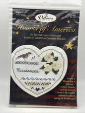 The Victoria Sampler HEARTS OF AMERICA Triple/Cross Stitch Kit MISSISSIPPI