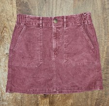 American Eagle Corduroy Mini Skirt Women's 4 Burgundy Super Stretch