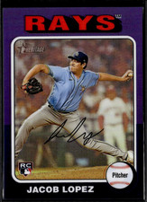 2024 Topps Heritage High Jacob Lopez #285 Purple Chrome Refractor RC