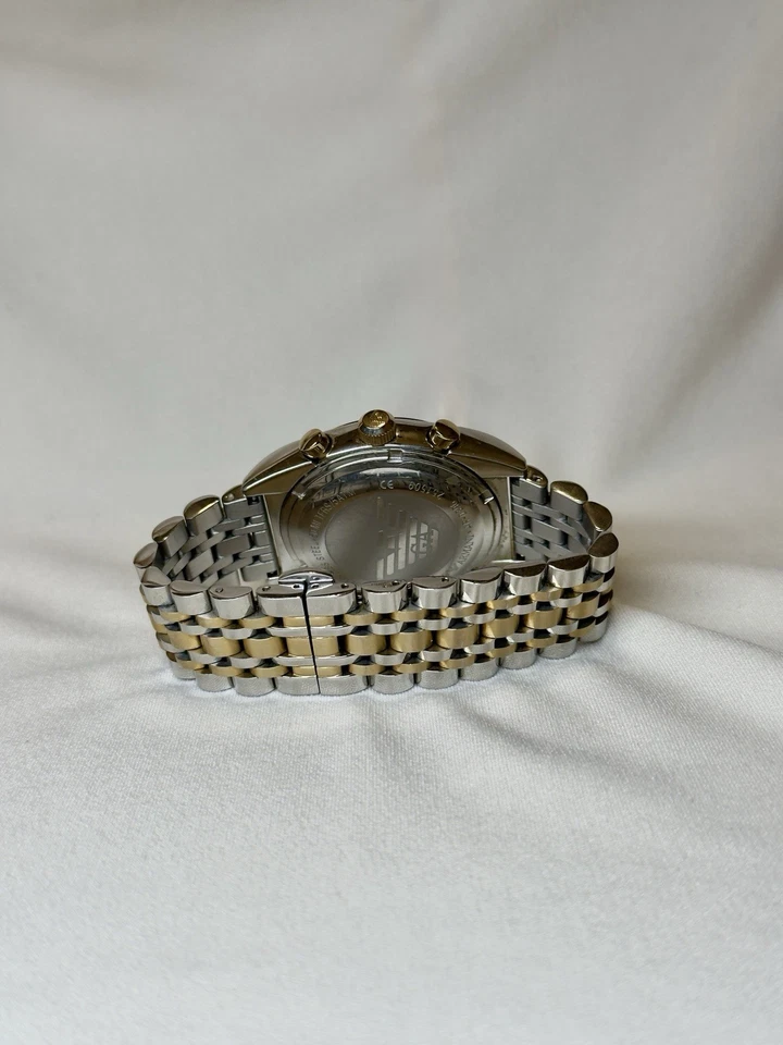 Emporio Armani AR-0396 Reloj Cronógrafo Hombre Dos Tonos Acero Inoxidable Blanco Foto 4 de 4