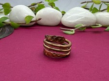 Hammered Copper Wrap Ring Adjustable Spiral Band Artisan Handmade