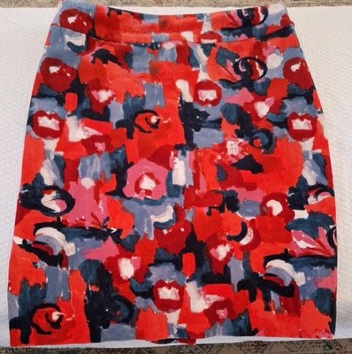 Anthropologie Vanessa Virginia Skirt Size 12 Abstract Floral Pencil Trendy 