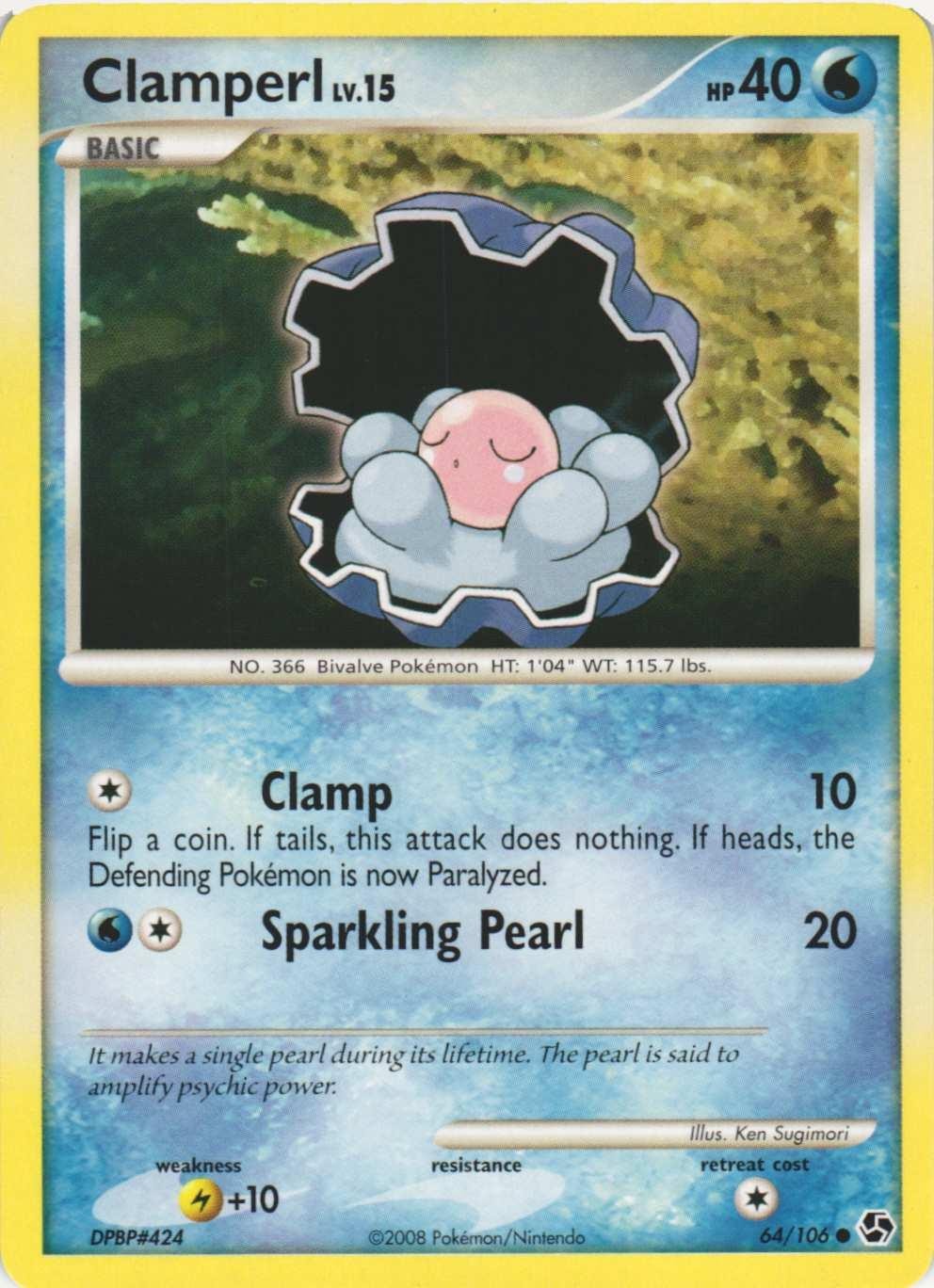 Clamperl 64/106 Common Great Encounters Pokemon Near Mint
