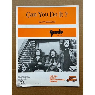 GEORDIE CAN YOU DO IT? SHEET MUSIC original 1973  fold out sheet with music and 
