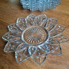 Lot of 6 Vintage Clear FEDERAL GLASS Sunburst/Starburst 6 1/2" Small Plates