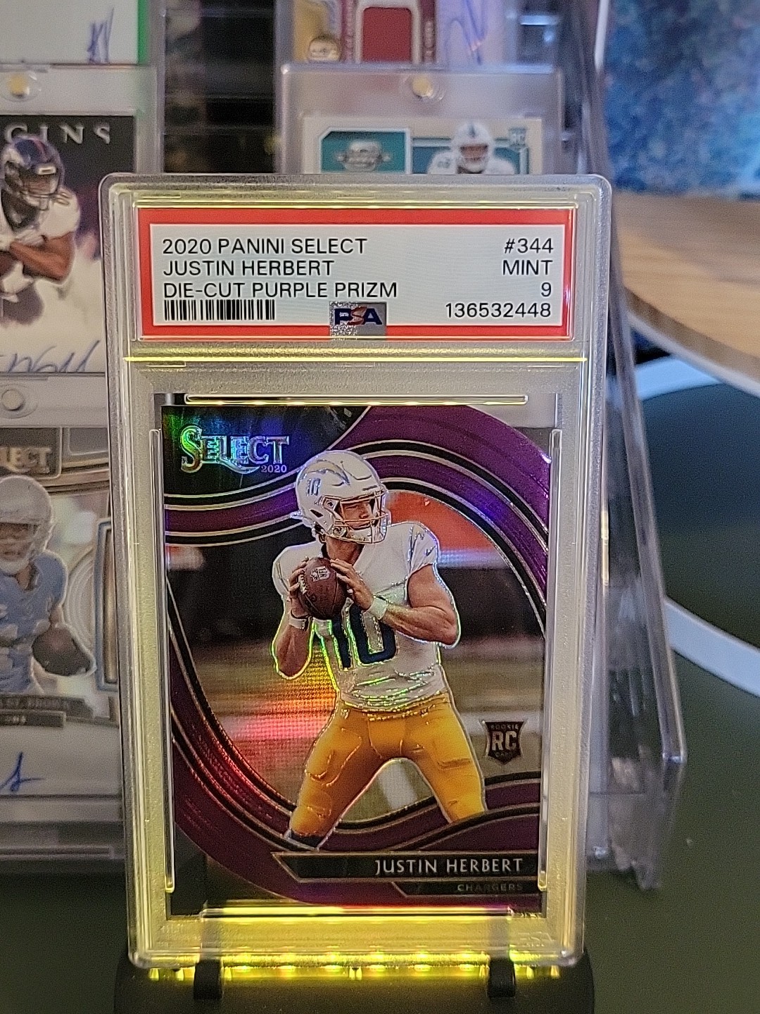 2020 Panini Select - Field Level Justin Herbert #344 Purple Prizm Die-Cut (RC)