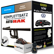 Anhängerkupplung abnehmbar für VW Polo Fliessheck +E-Satz EC 94/20