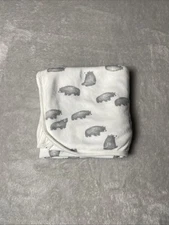 Carters Just One You Baby Blanket Gray Bear Cubs White Terry Knit Towel Lovey